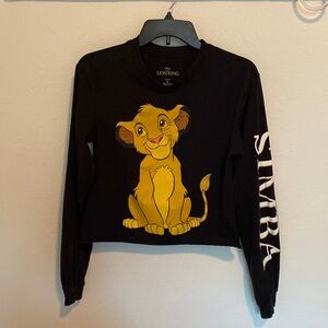 Disney Lion King, Simba t-shirt, cropped, long sleeved, black, size S